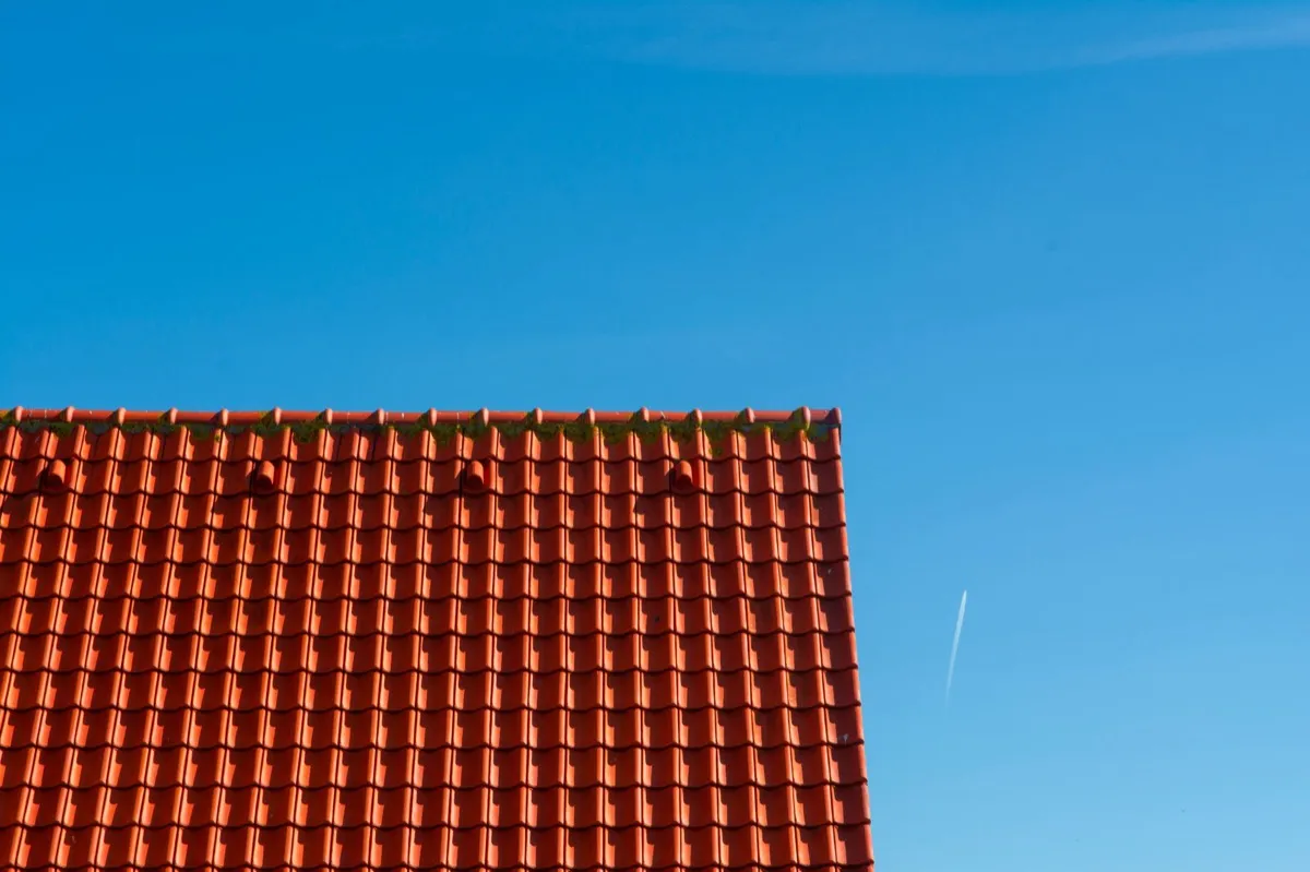 Tile roof gable in full sun, the kind of exposure that sets roof life in Vineland, NJ